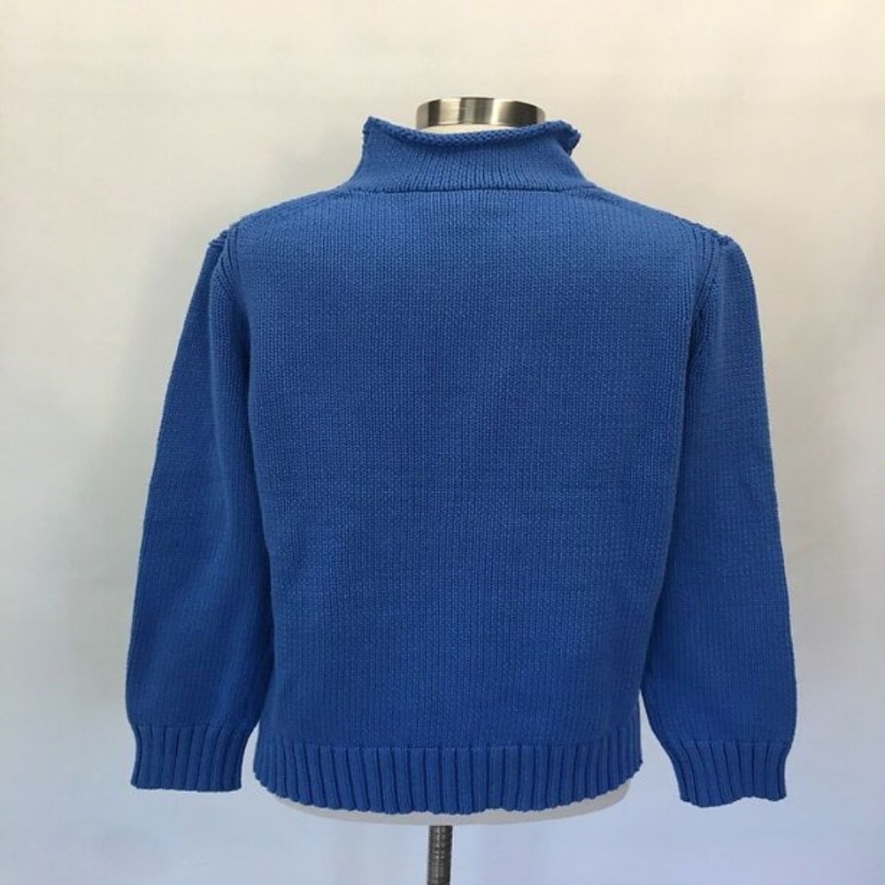 New J Crew Women's Roiineck Sweater Size S Small Blue - Picture 5 of 9